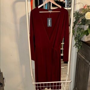 Burgundy Wrap Dress - ModCloth